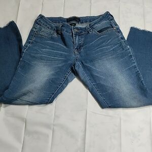 Blue Straight Leg Jeans with Natural‎ Fading